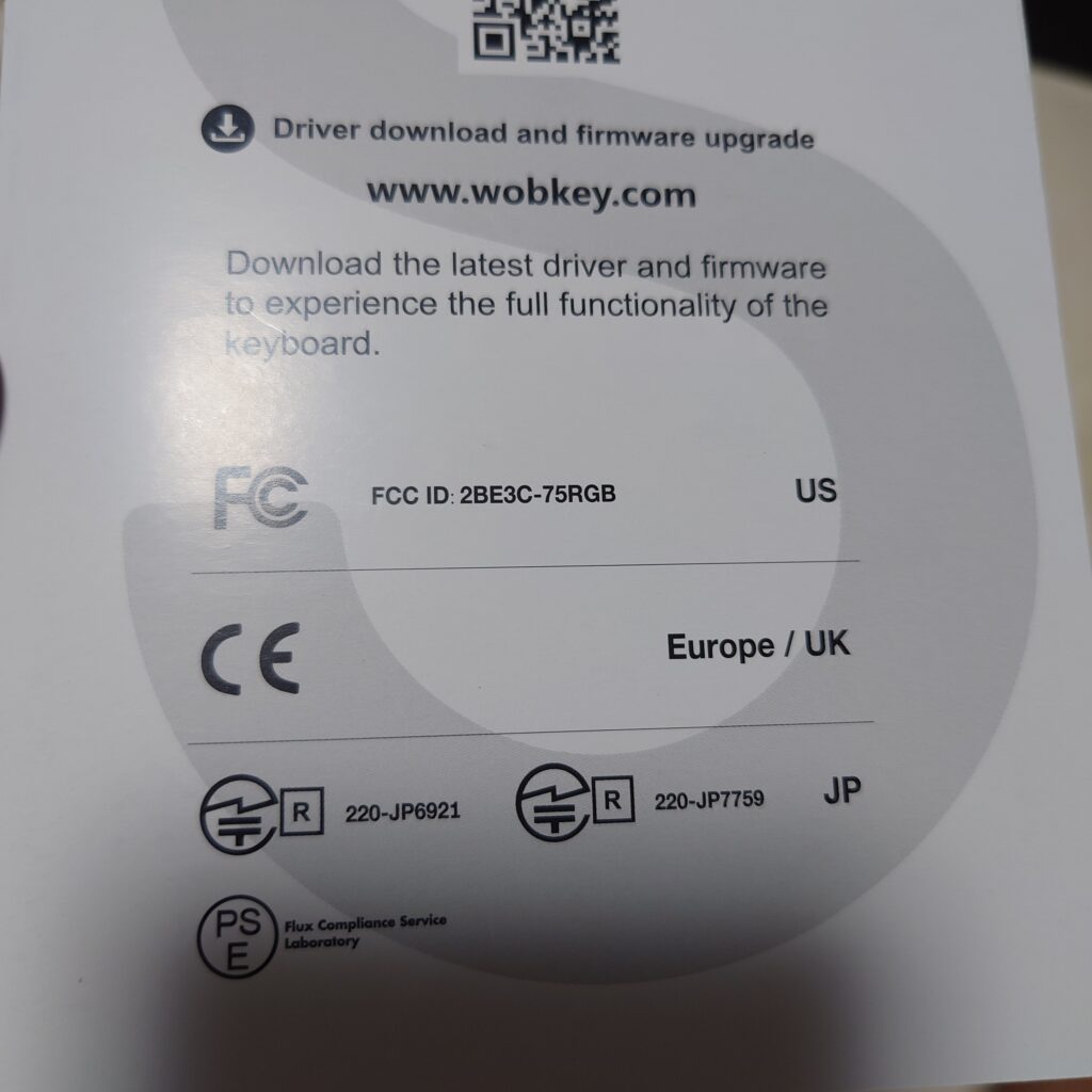 WOBKEY Rainy 75 技適